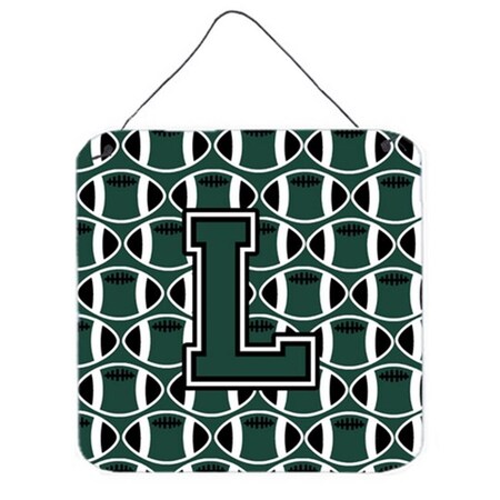 Carolines Treasures Letter L Football Green and White Wall or Door Hanging Prints CJ1071-LDS66